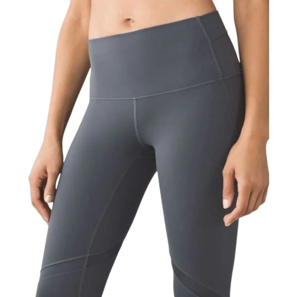 LULULEMON ATHLETICA Wunder Under Crop 21' Hi-Rise (Shine On) Size 4